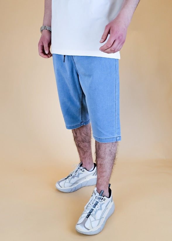 Bermuda Jogging Jeans Light Blue