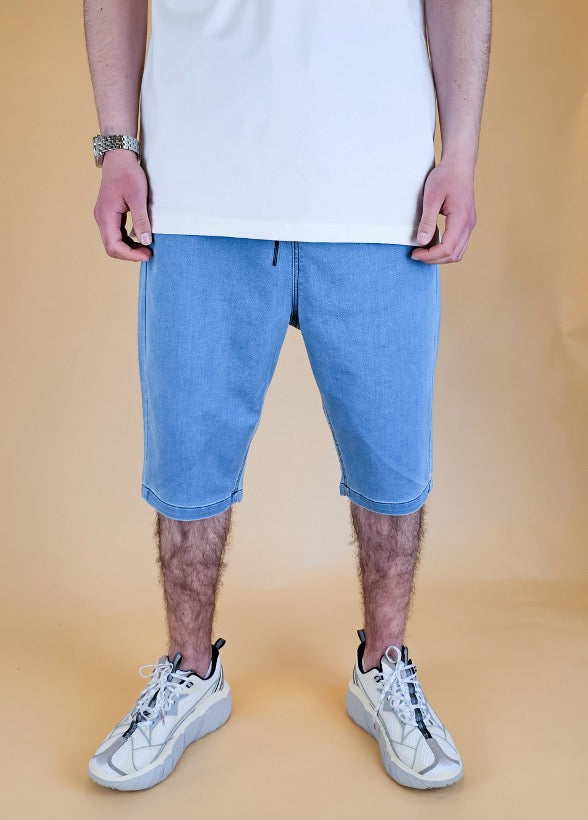 Bermuda Jogging Jeans Light Blue