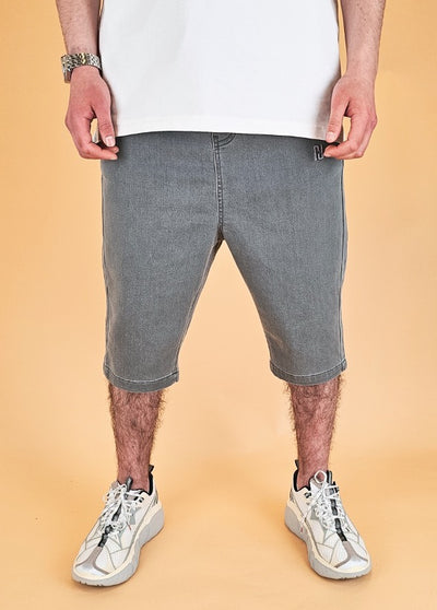 Bermuda Jogging Jeans Light Grey