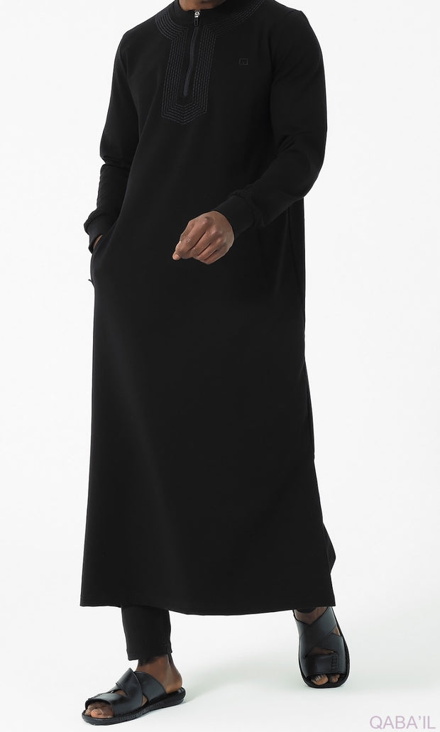 Jogging Qamis "Amwaj" Black by Qaba'il