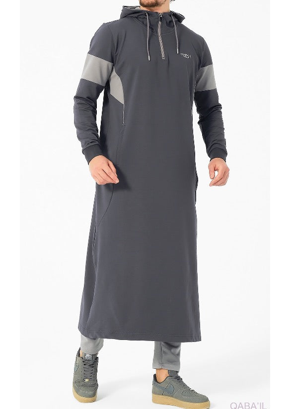 Jogging Qamis "Unik" Dark Grey by Qaba'il