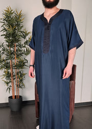 Navy Moroccan Gandoura - Rafiq