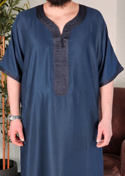 Navy Moroccan Gandoura - Rafiq