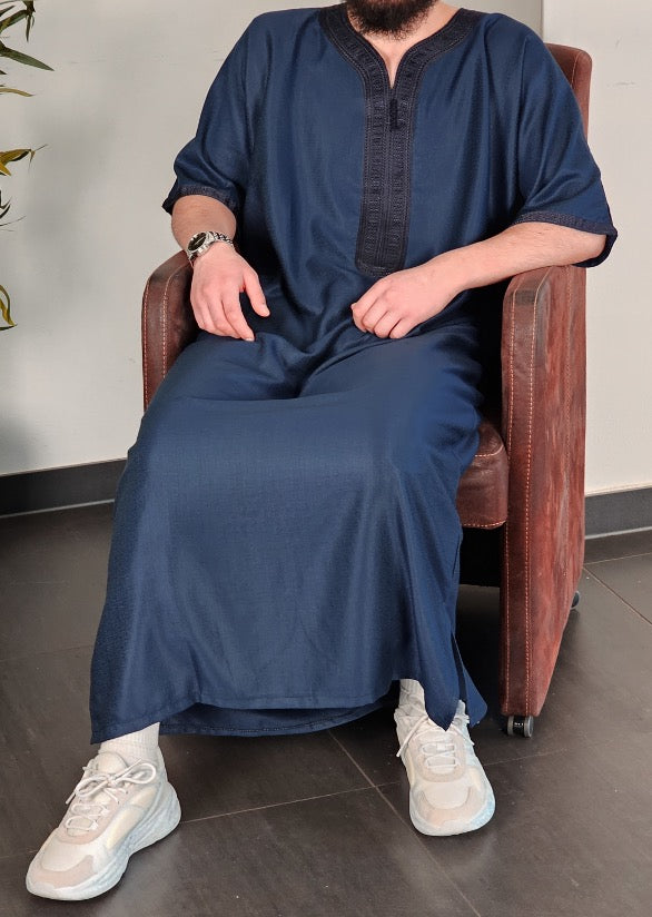 Navy Moroccan Gandoura - Rafiq