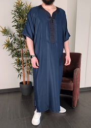 Navy Moroccan Gandoura - Rafiq